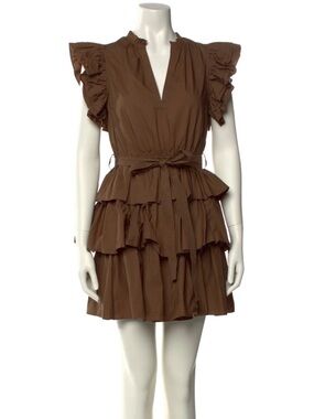 Ulla Johnson Brown Ruffled Tiered Mini Dress - Women